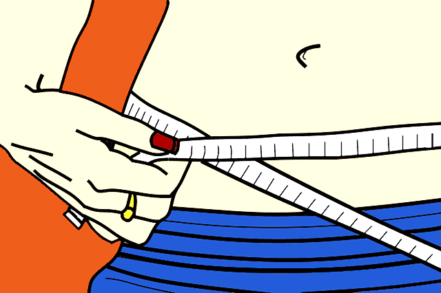 Animované měření ženského pasu